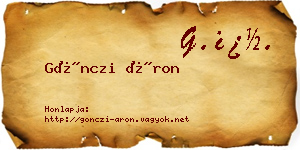 Gönczi Áron névjegykártya